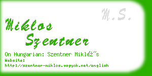 miklos szentner business card